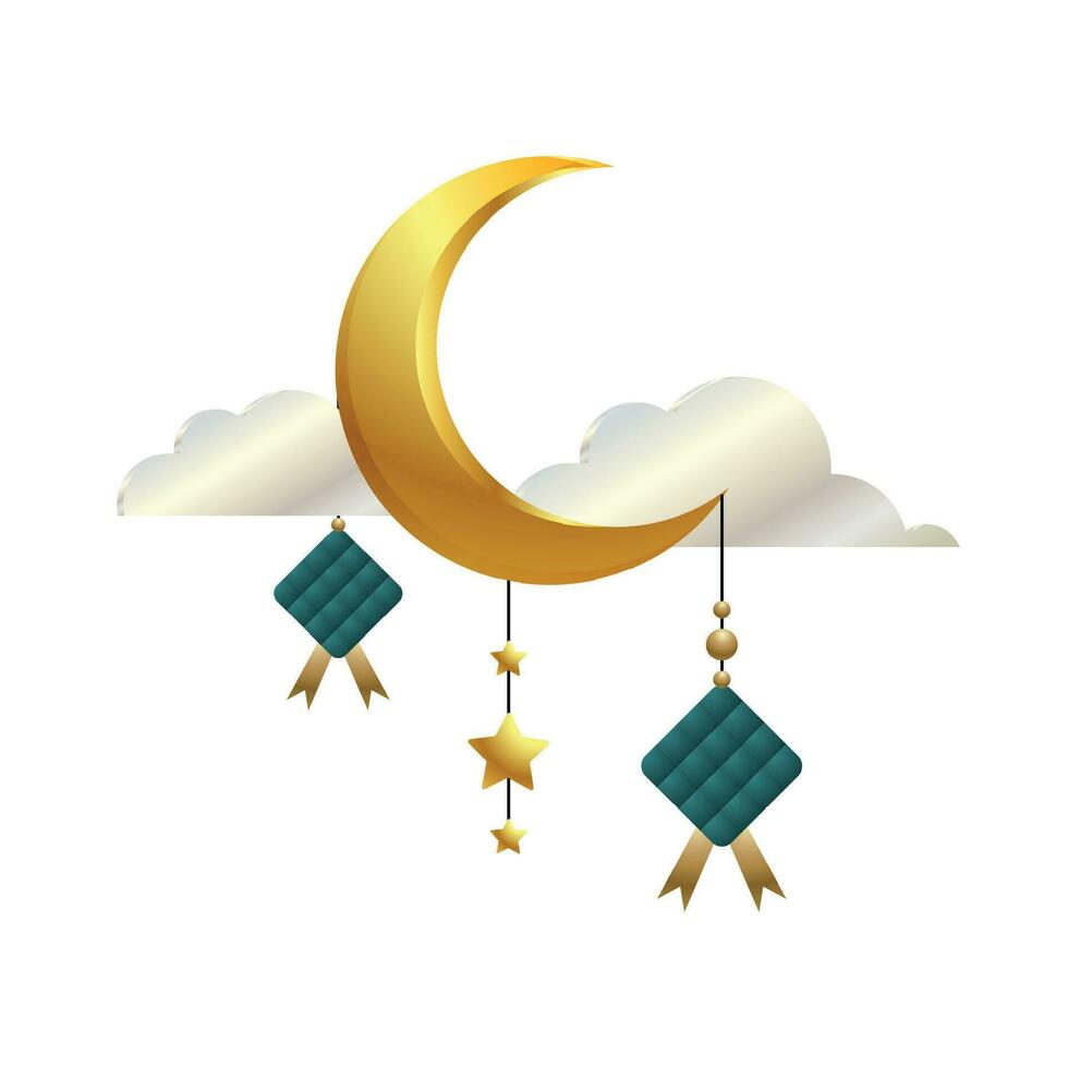 ketupat islamic food ramadan holiday vector