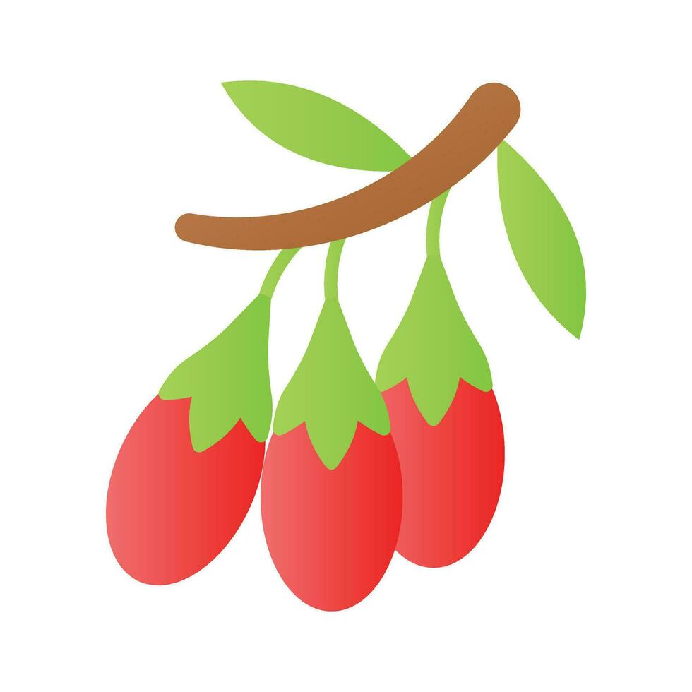 Goji berries vector design, chinese wolfberries icon, lycium barbarum or lycium chinense