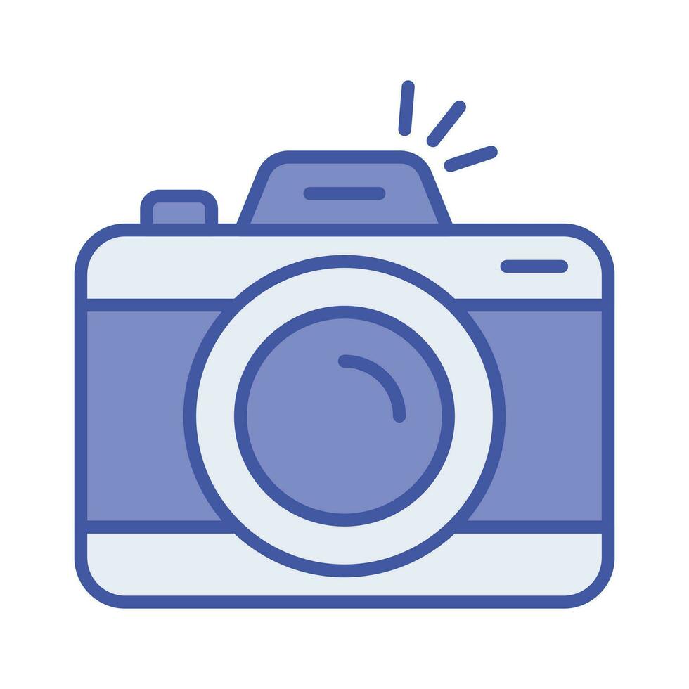 Digital camera icon in flat style, photography equipment, photo camera