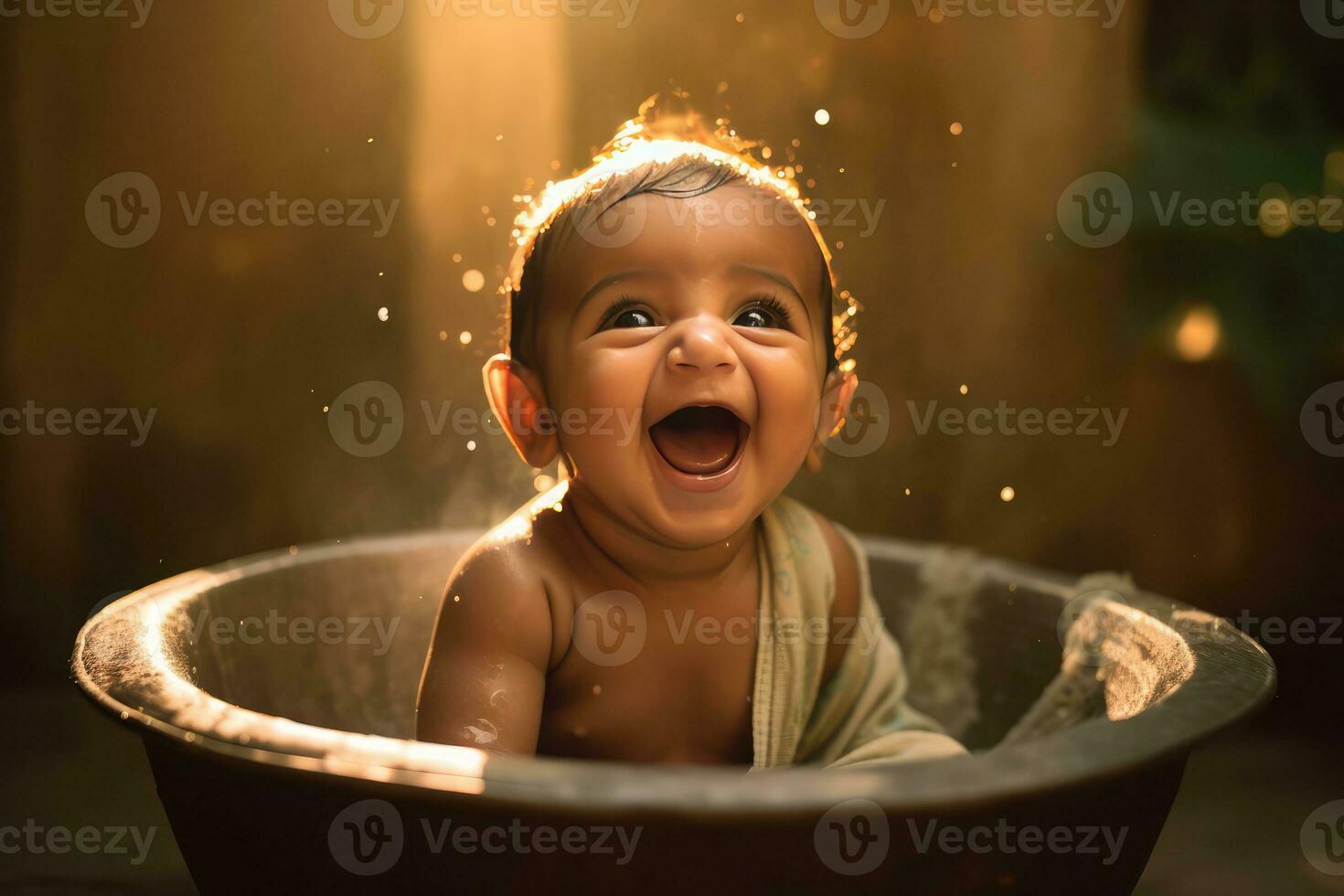 AI generated Innocent Laughter of a child photo