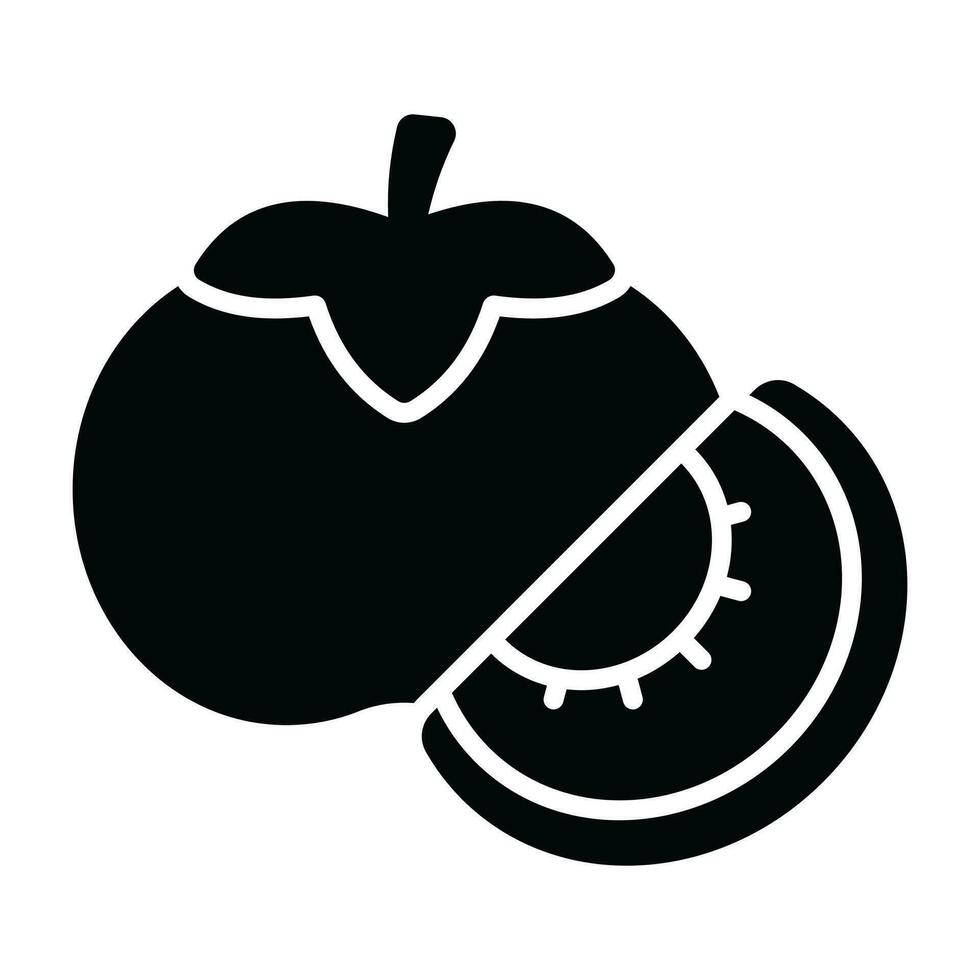 Persimmon fruit icon in modern design style, ready to use vector