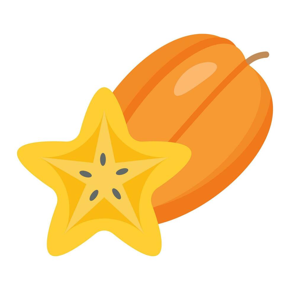 carambola Fruta vector diseño, conocido como estrella fruta, orgánico alimento, sano nutrición, vegetariano producto