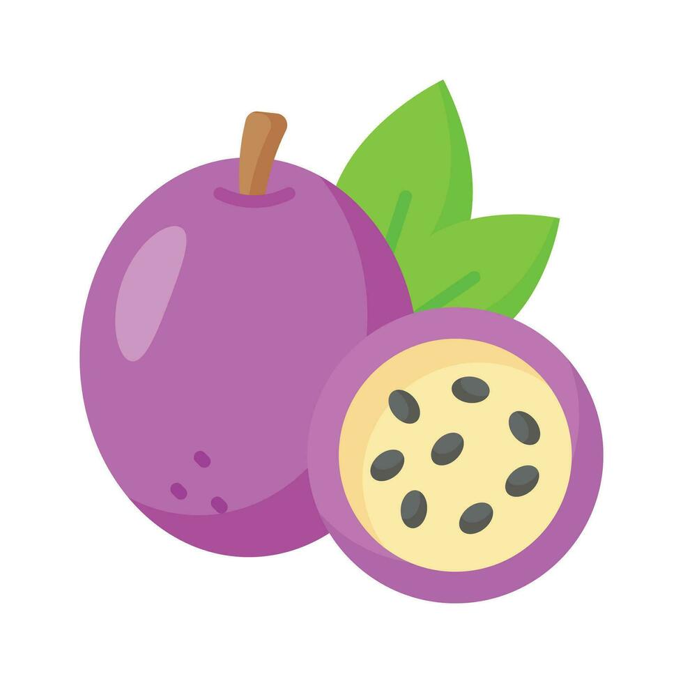 An amazing icon of passion fruit, healthy and organic food vector