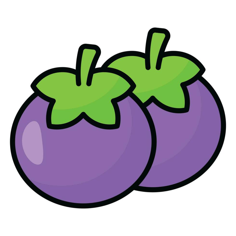 An amazing icon of mangosteen fruit in modern design style vector