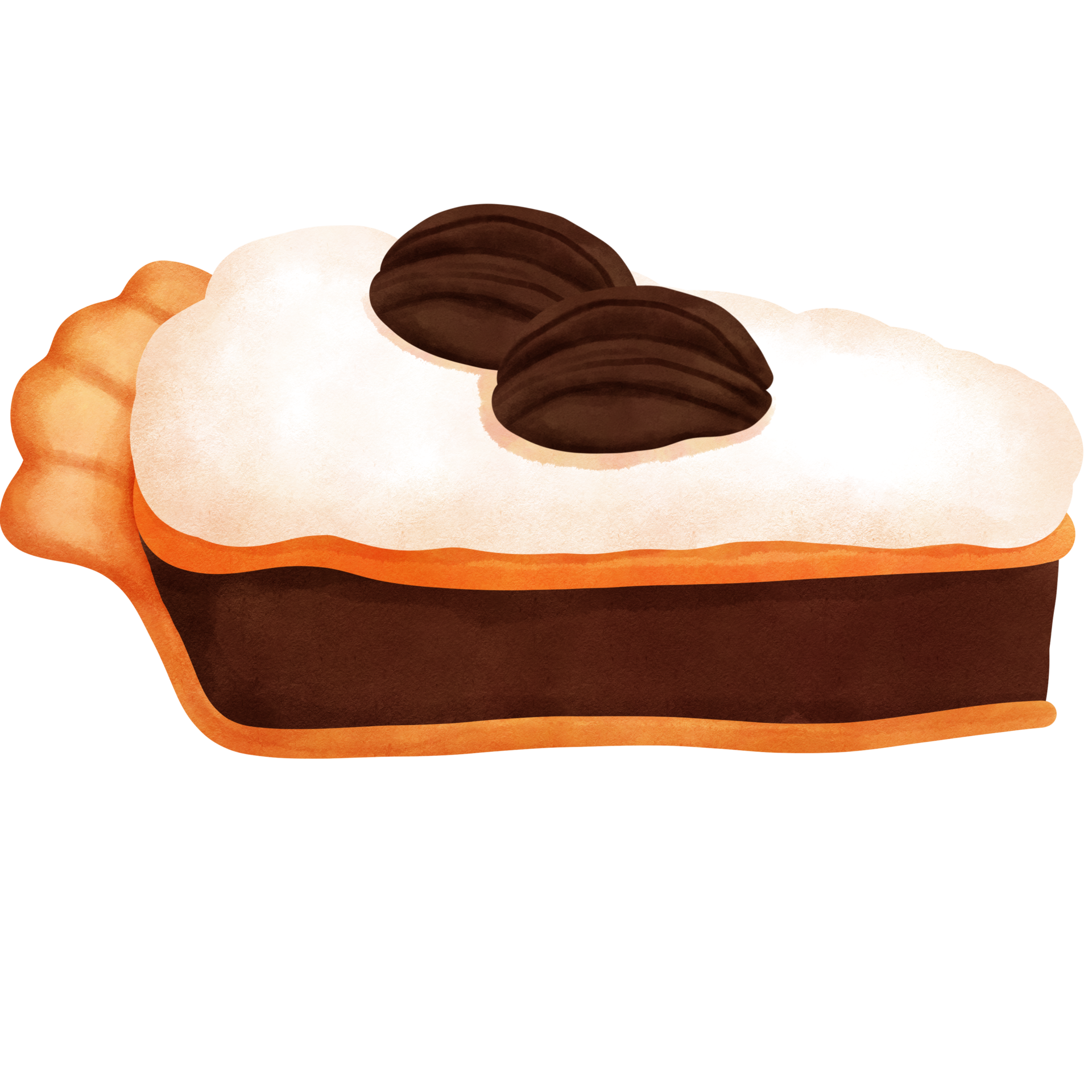 das Erntedankfest Kürbis Kuchen mit Pekannuss und Sahne Clipart ...