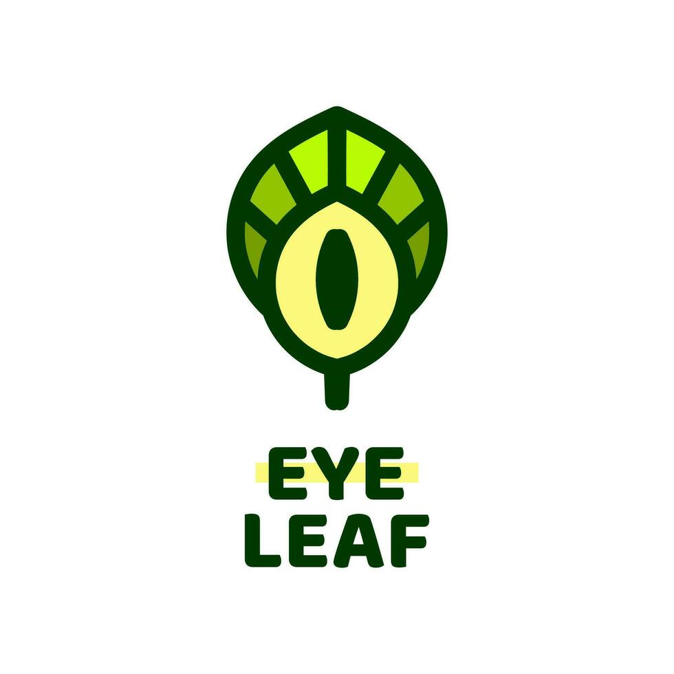 ojo hoja planta naturaleza logo concepto diseño ilustración vector