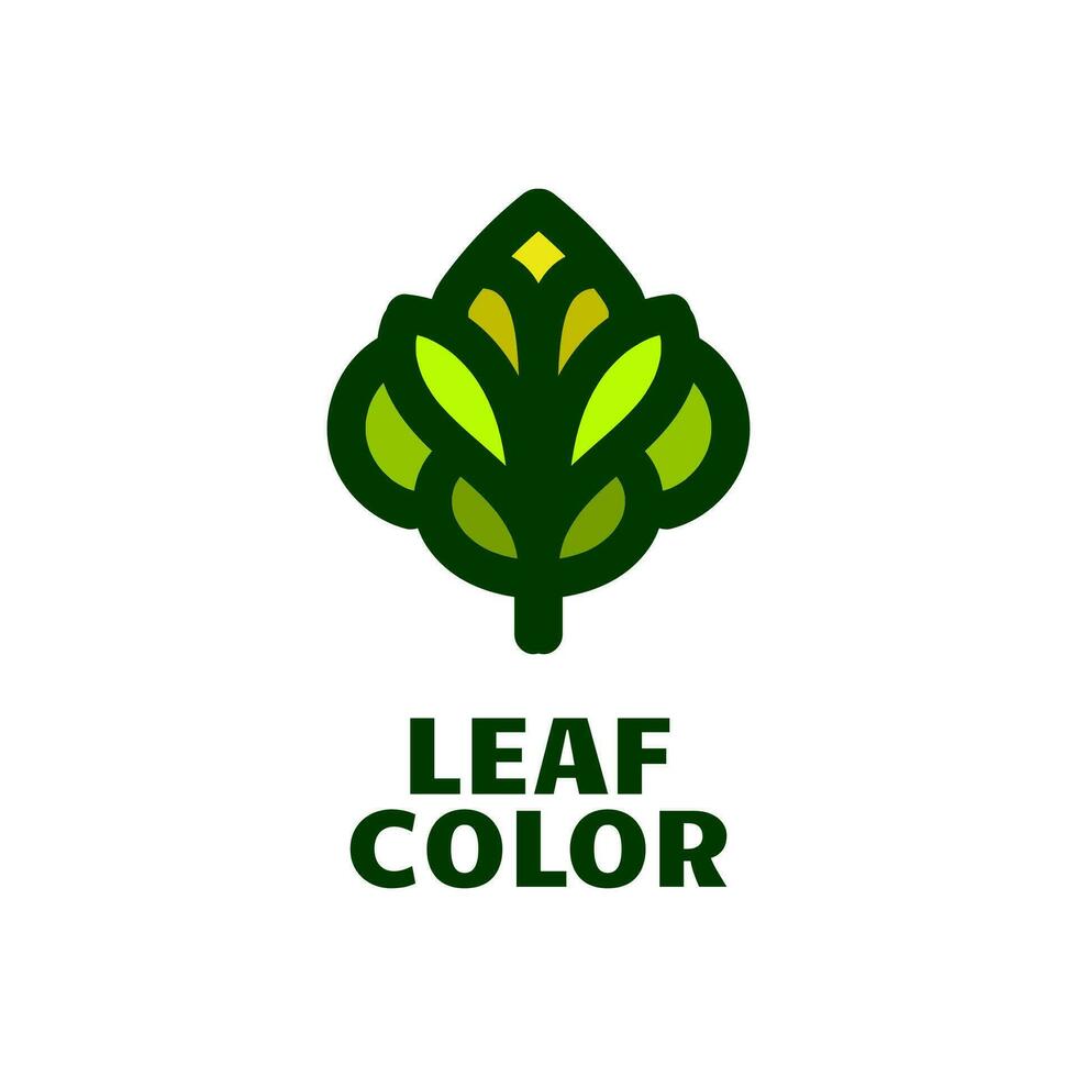 leaf color plant nature logo concept design illustration vector