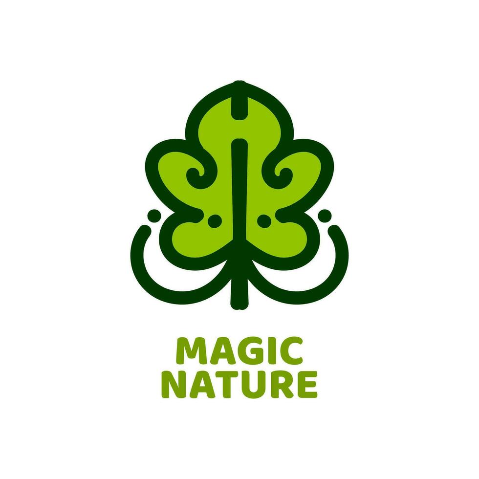 magia hoja naturaleza logo concepto diseño ilustración vector