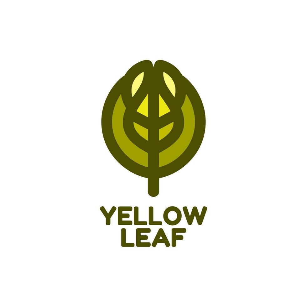 yellow leaf nature logo concept design illustration vector