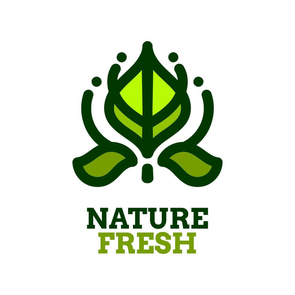 Fresco hoja naturaleza logo concepto diseño ilustración vector