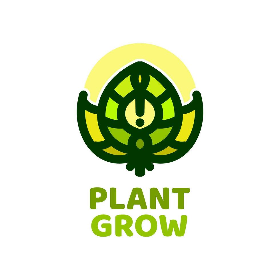 crecer planta naturaleza logo concepto diseño ilustración vector