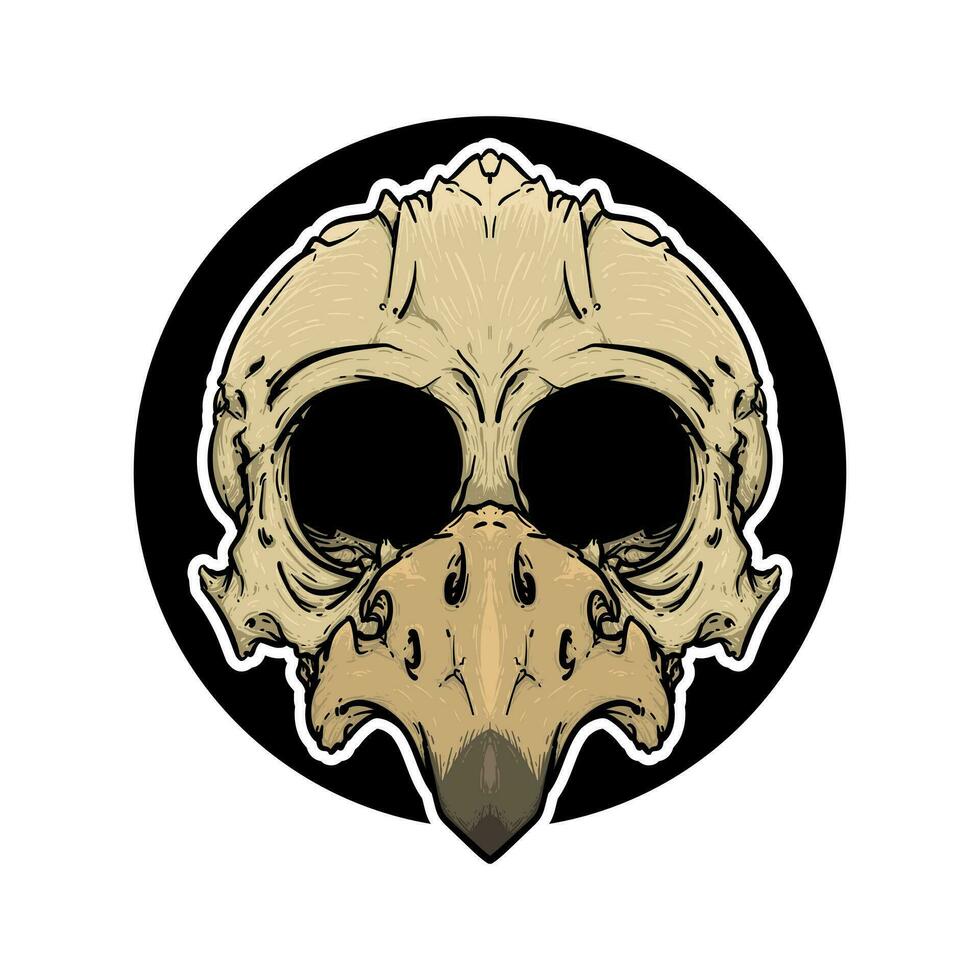 bird skeleton skull head Cartoon Doodle Vector Illustration Character