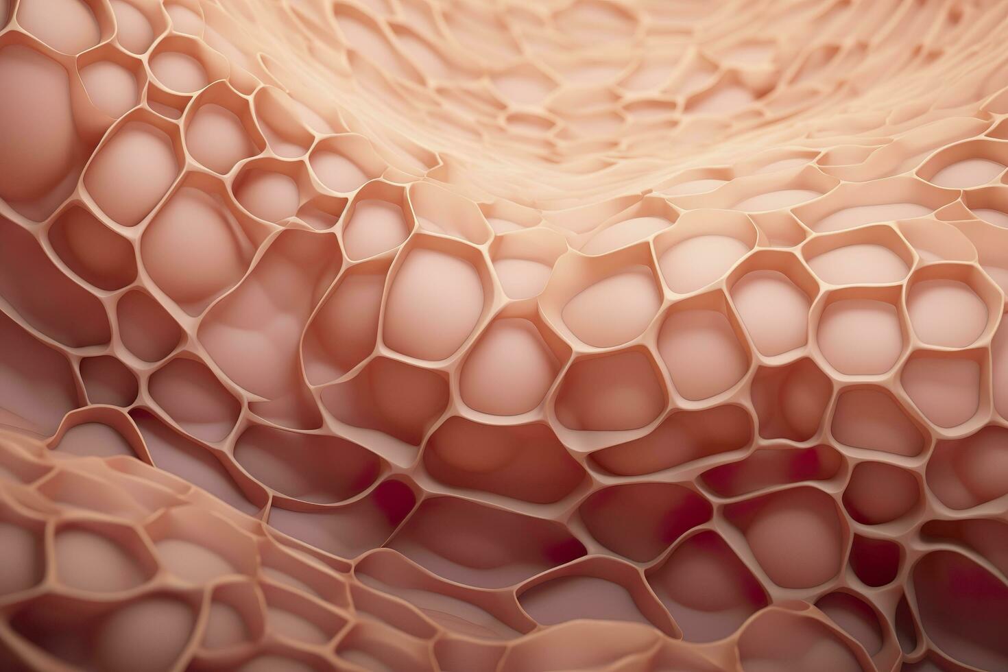 AI generated Saggy skin layer and skin cells, 3D rendering. Generative AI photo