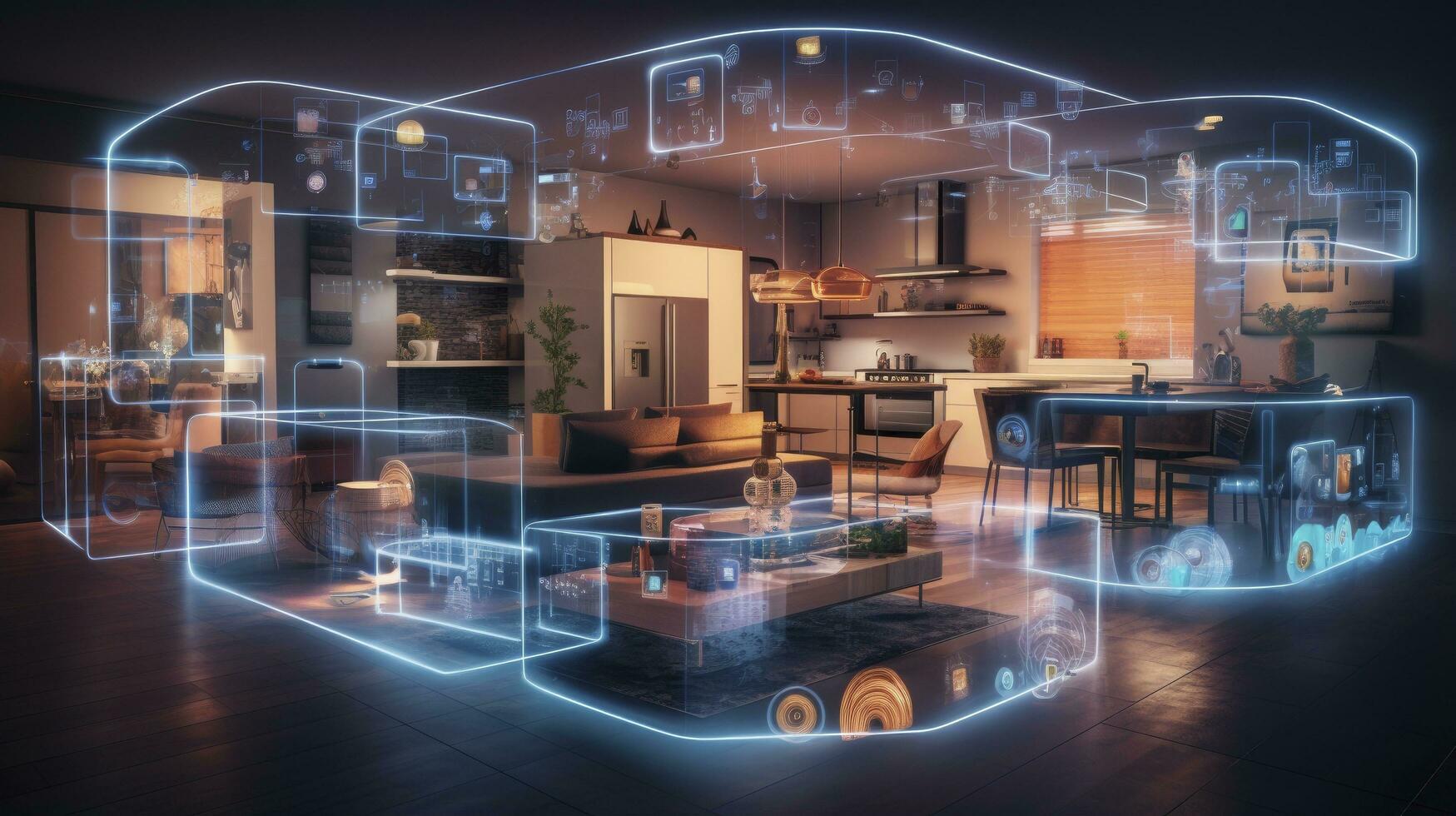AI generated A Glimpse into the Connected Smart Home of Tomorrow. AI Generated photo