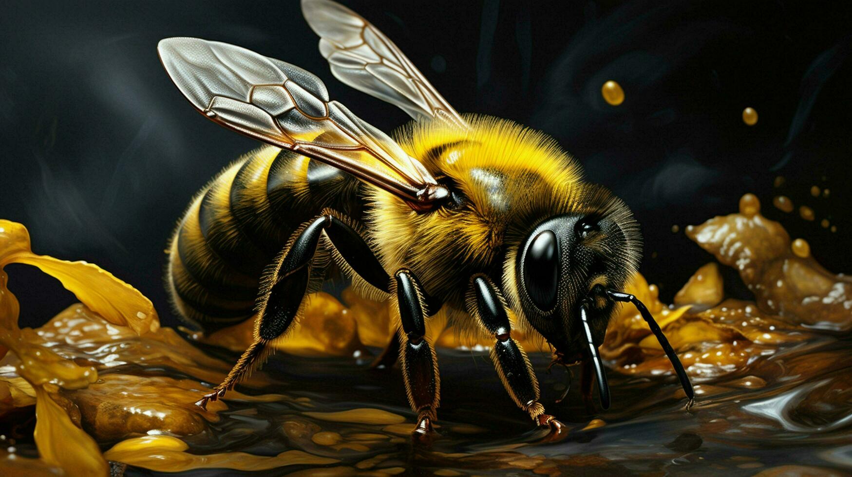 AI generated hyper realistic illustrations of Bee photo