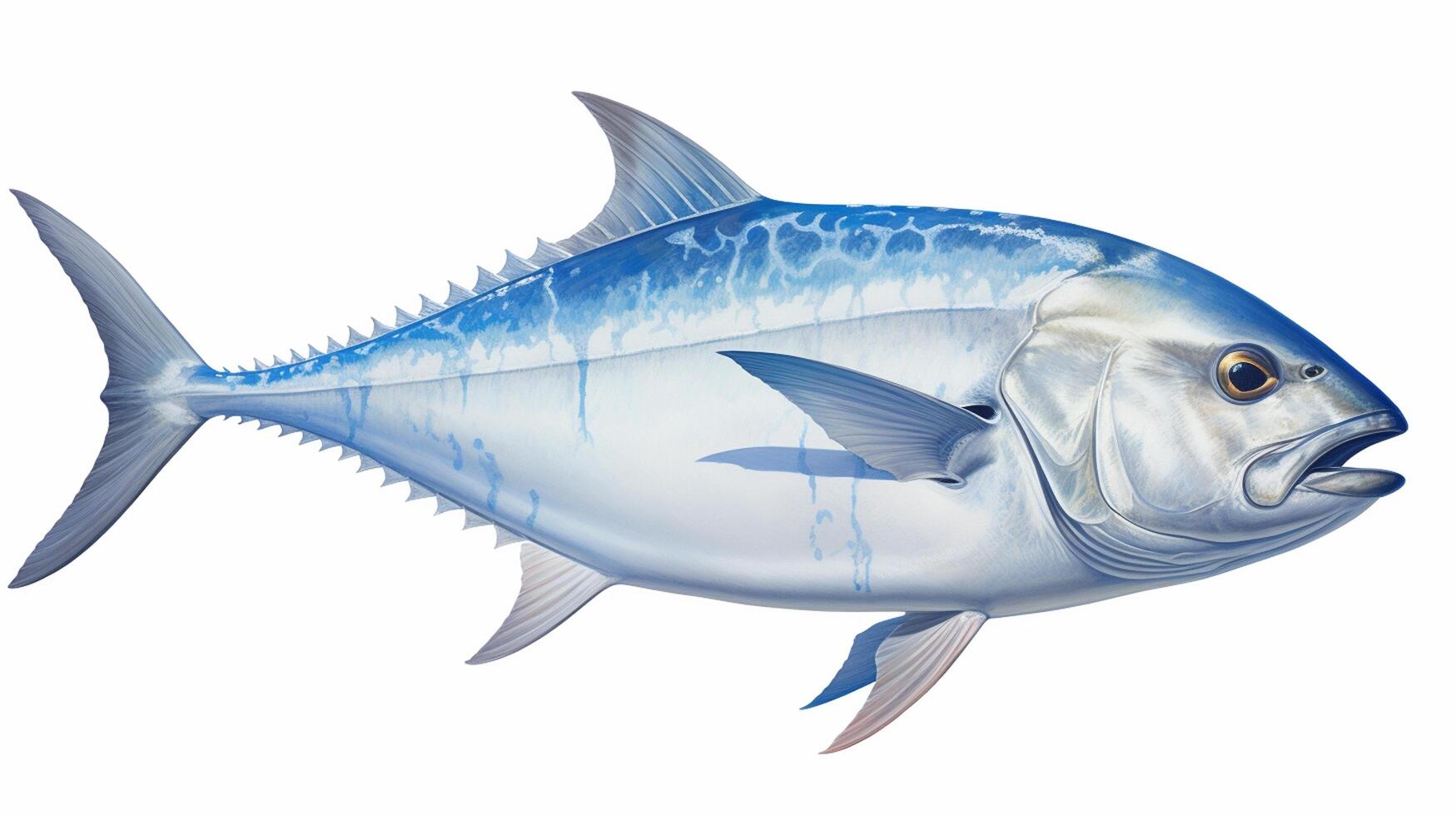 AI generated hyper realistic illustrations of Bluefin trevally photo