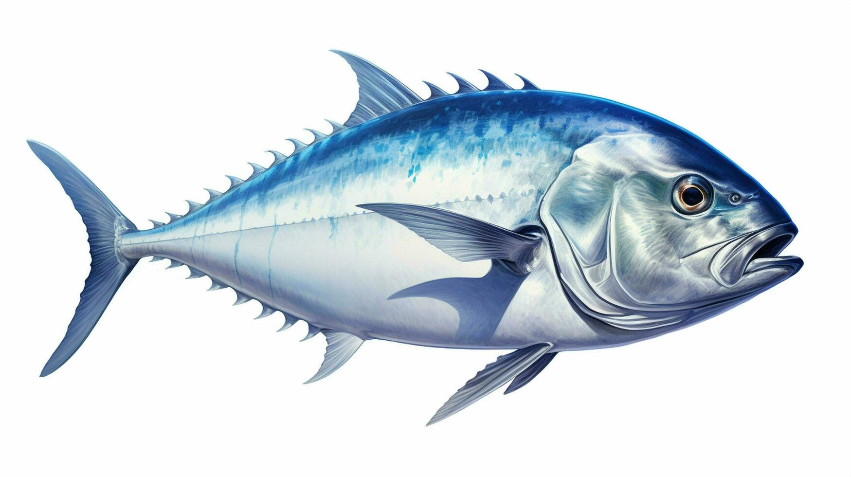 AI generated hyper realistic illustrations of Bluefin trevally photo