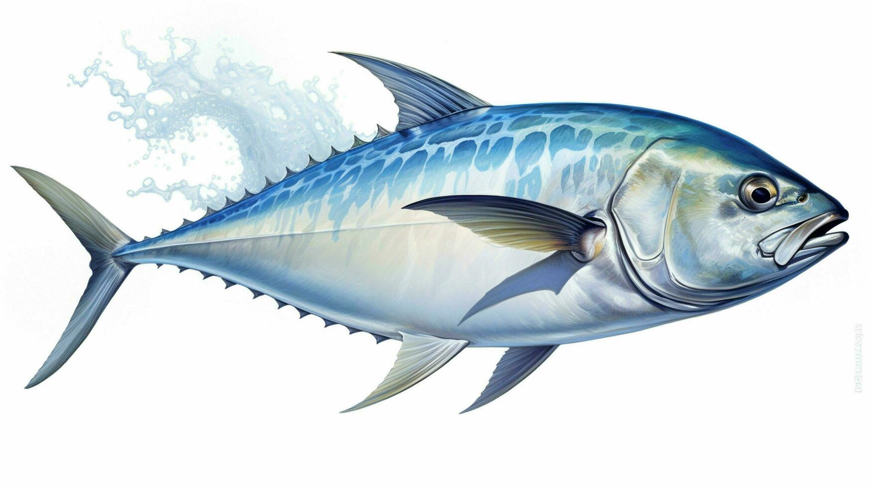 AI generated hyper realistic illustrations of Bluefin trevally photo