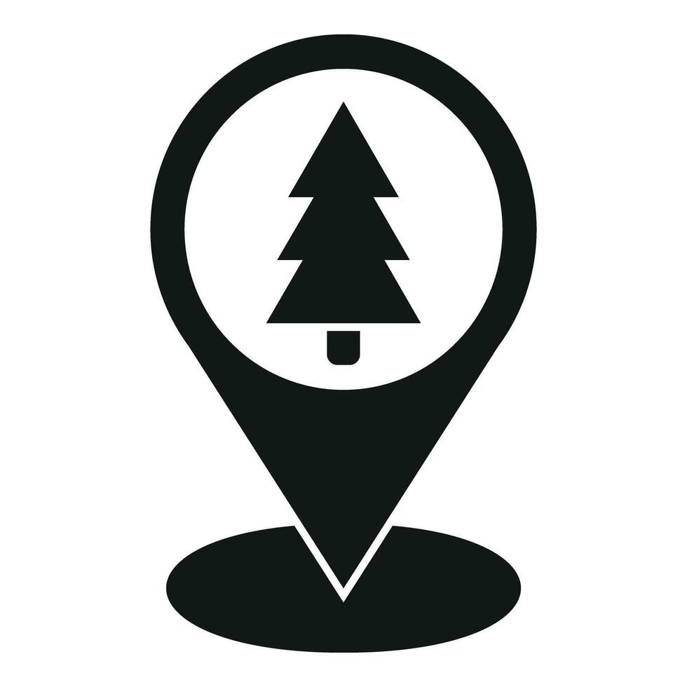 Campsite forest location icon simple vector. Healthy cabin vector