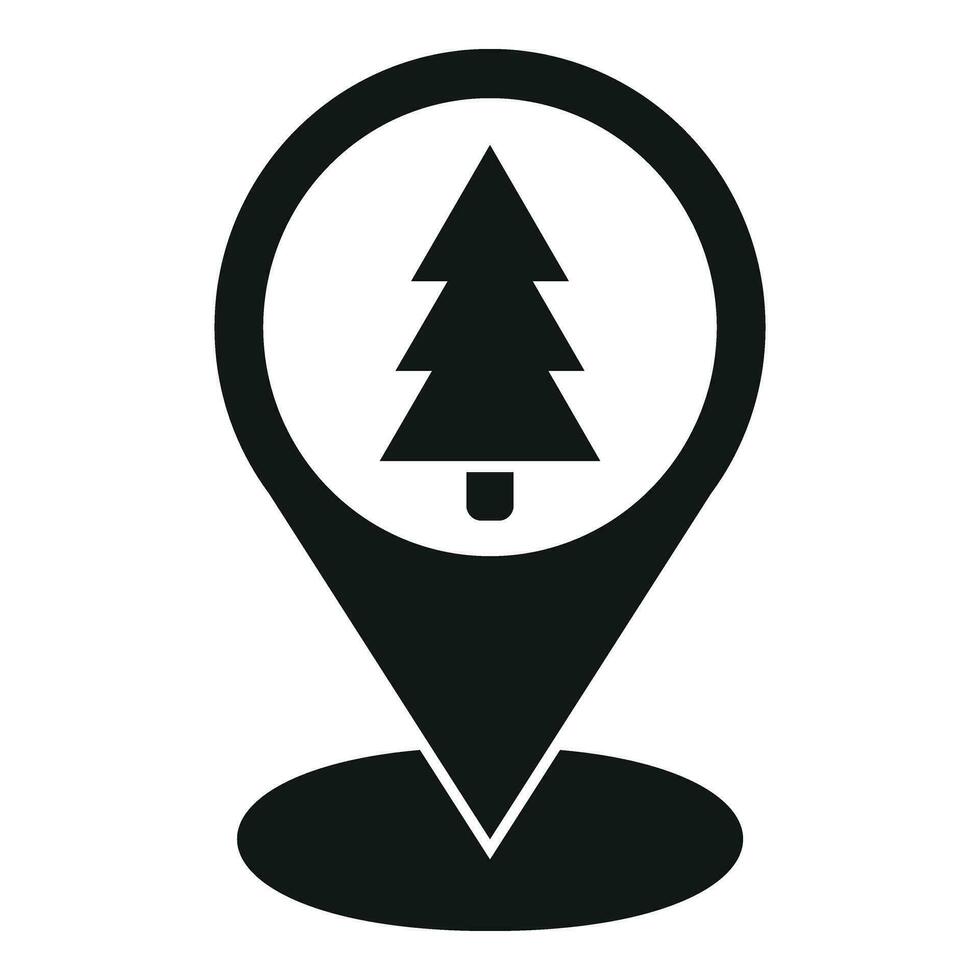 Campsite forest location icon simple vector. Healthy cabin vector