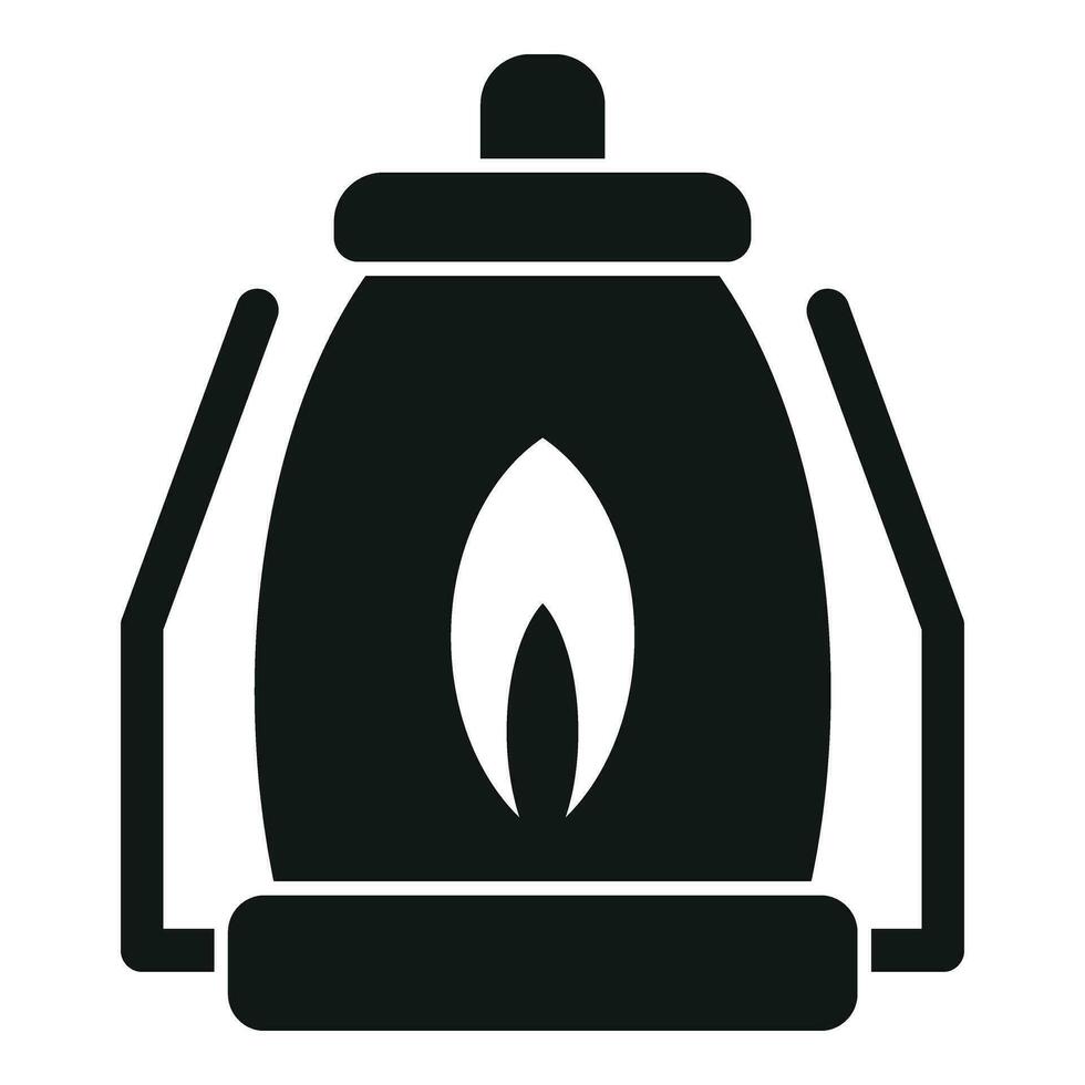 Campsite fire lamp icon simple vector. Nature resort vector
