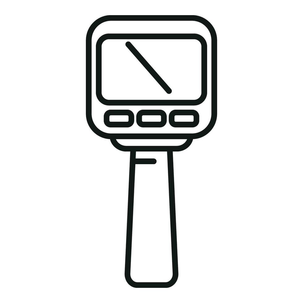 Speed radar camera icon outline vector. Flash gun limit vector