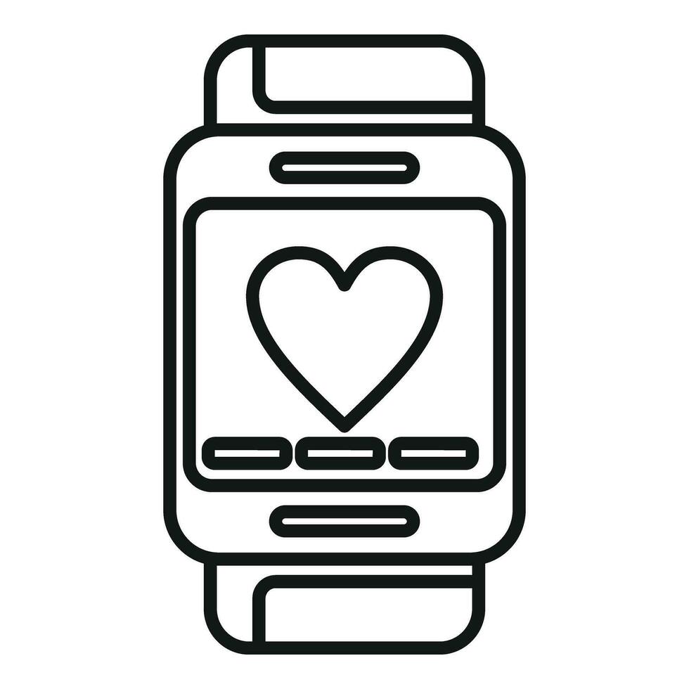 Modern smartwatch icon outline vector. Sport data run vector