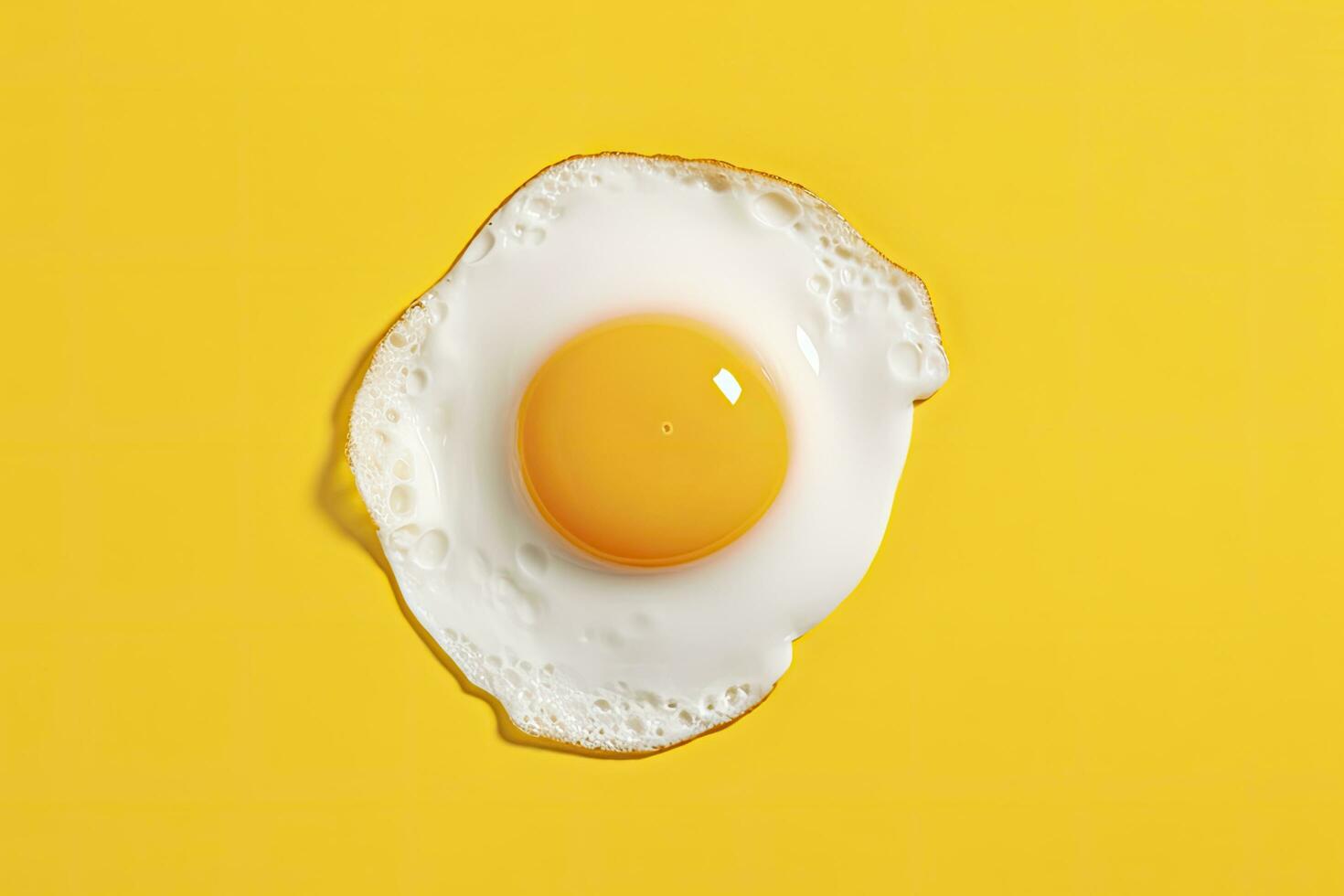 AI generated Fried egg on a yellow background. AI Generated photo