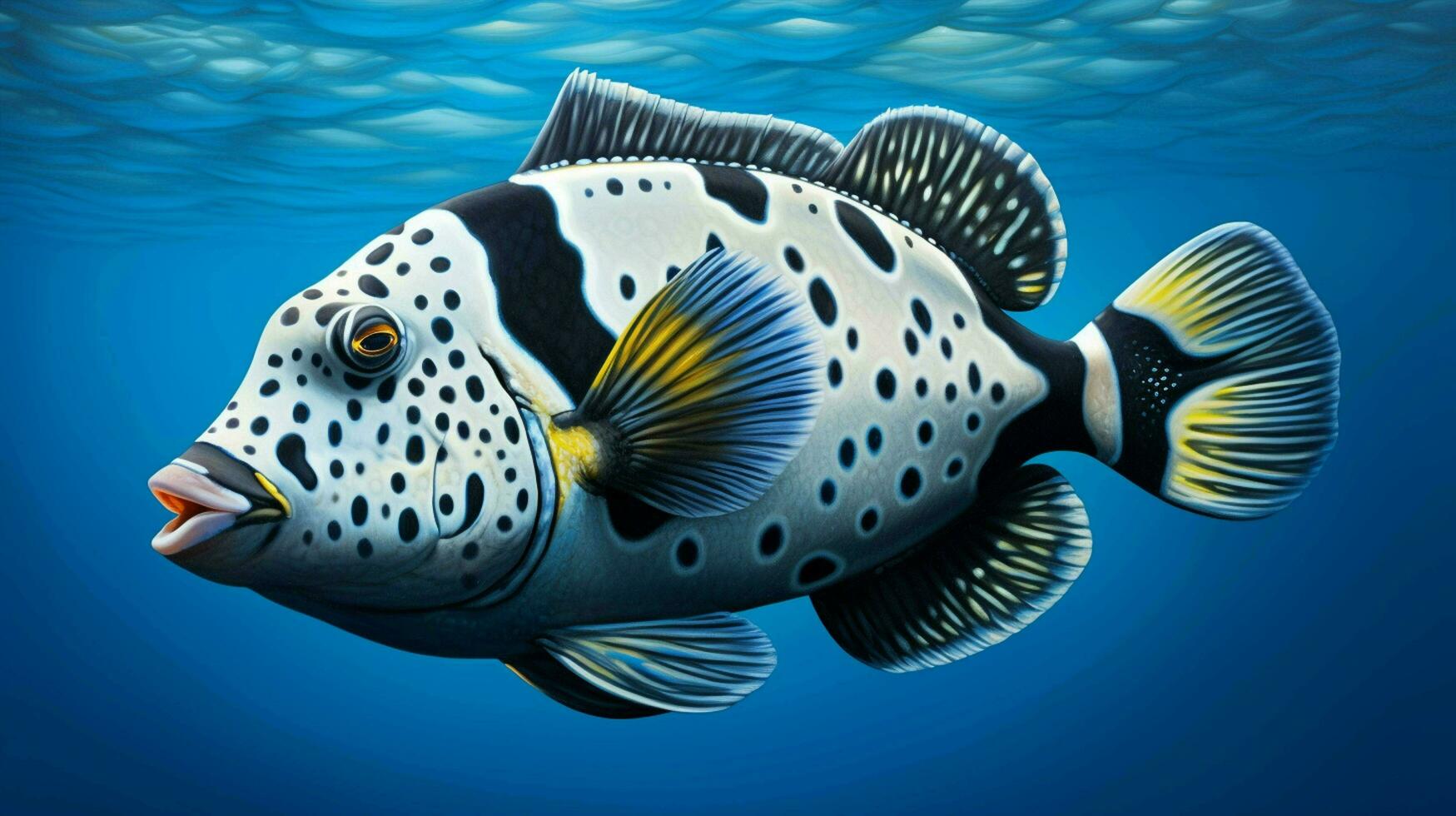 AI generated hyper realistic illustrations of Clown triggerfish photo