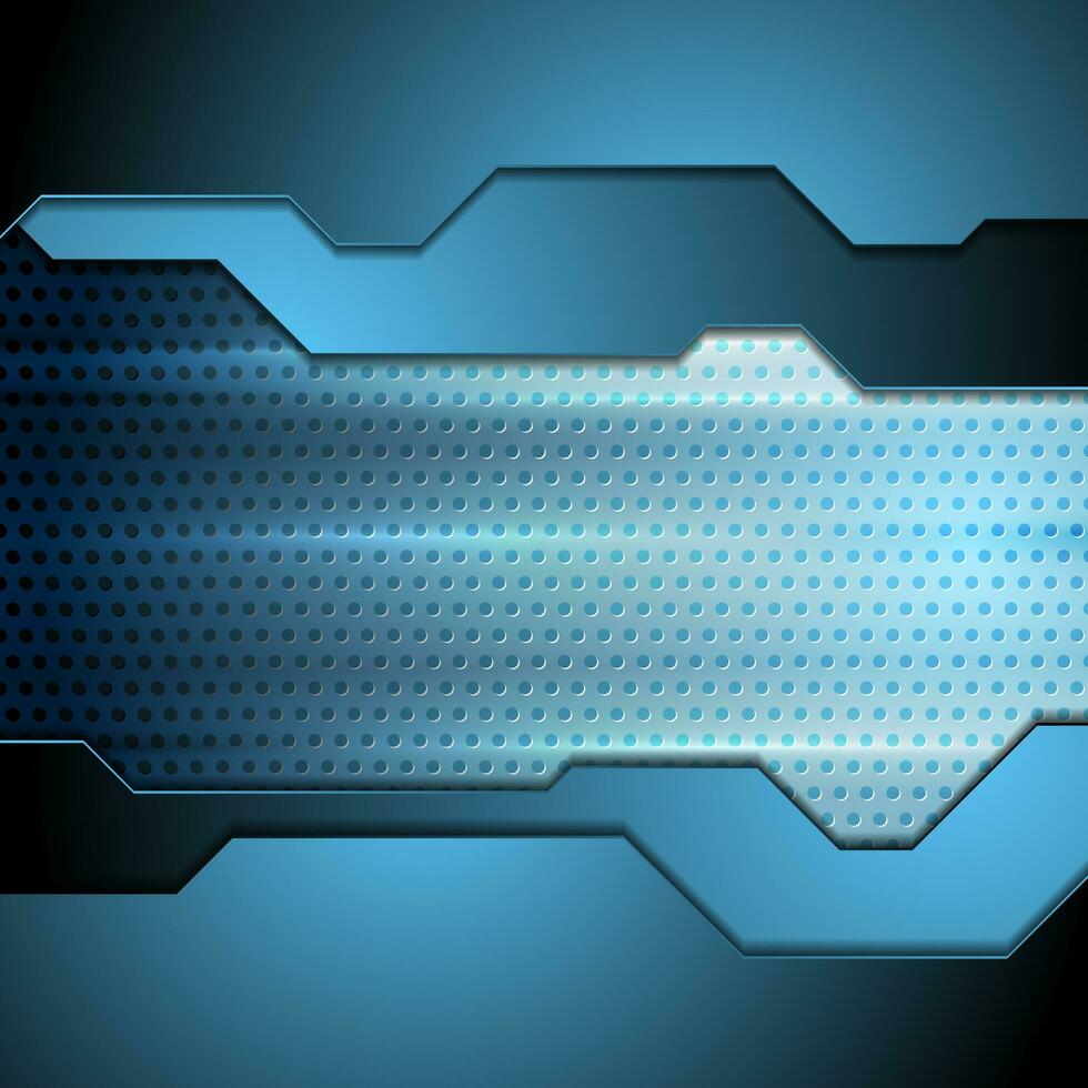 Blue tech perforated carbon background photo