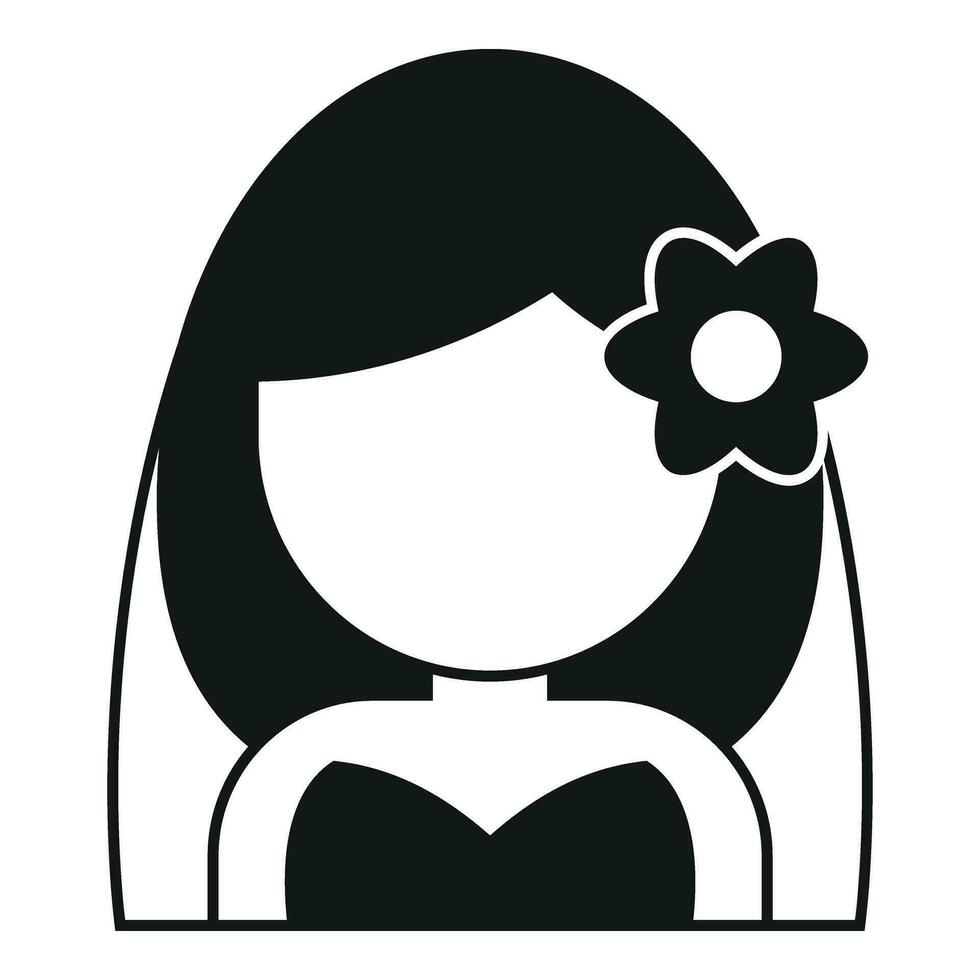 linda novia avatar icono sencillo vector. evento planificador vector