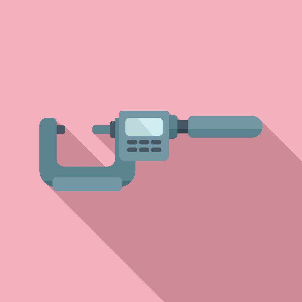 Work steel object icon flat vector. Digital micrometer vector