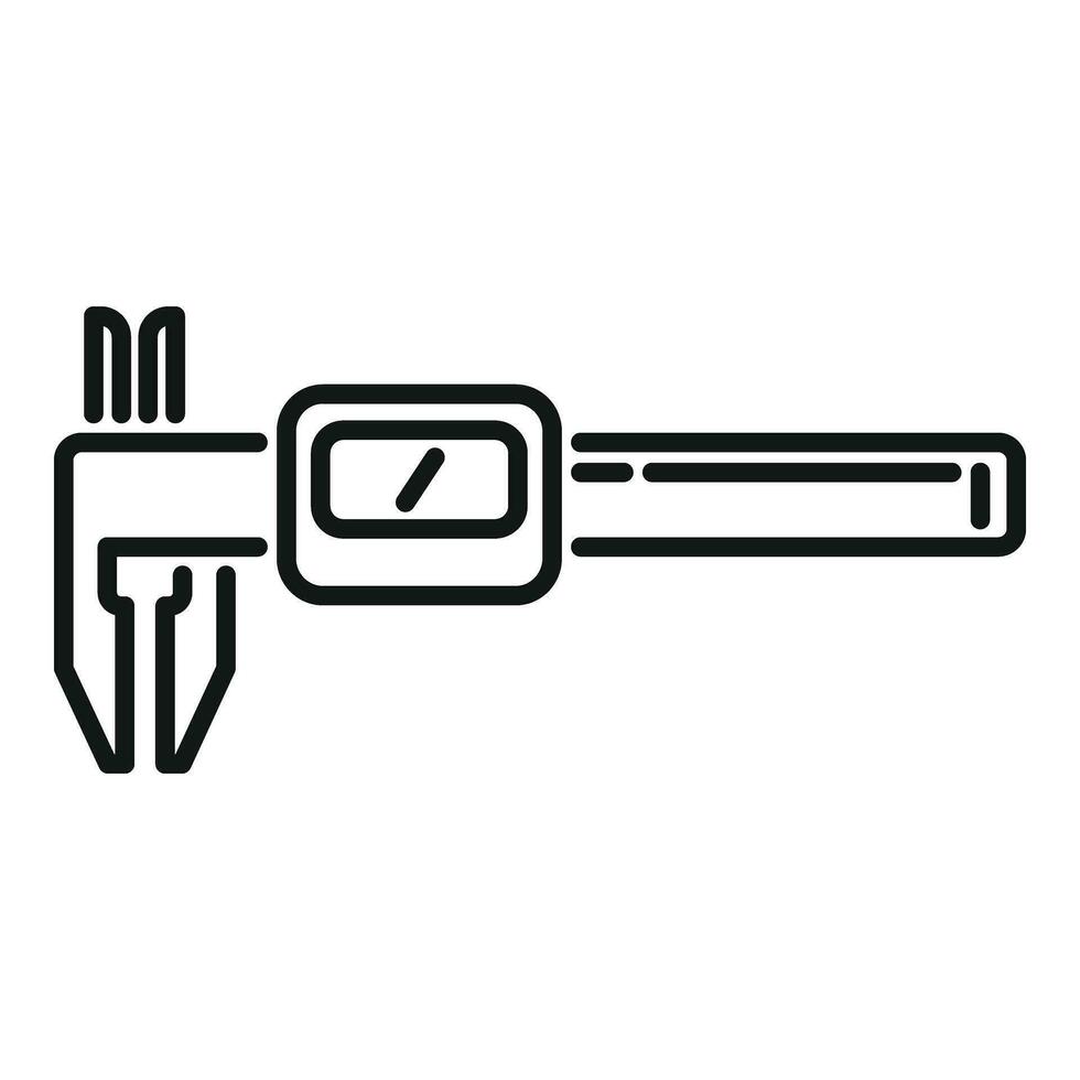 Digital micrometer icon outline vector. Caliper ruler vector