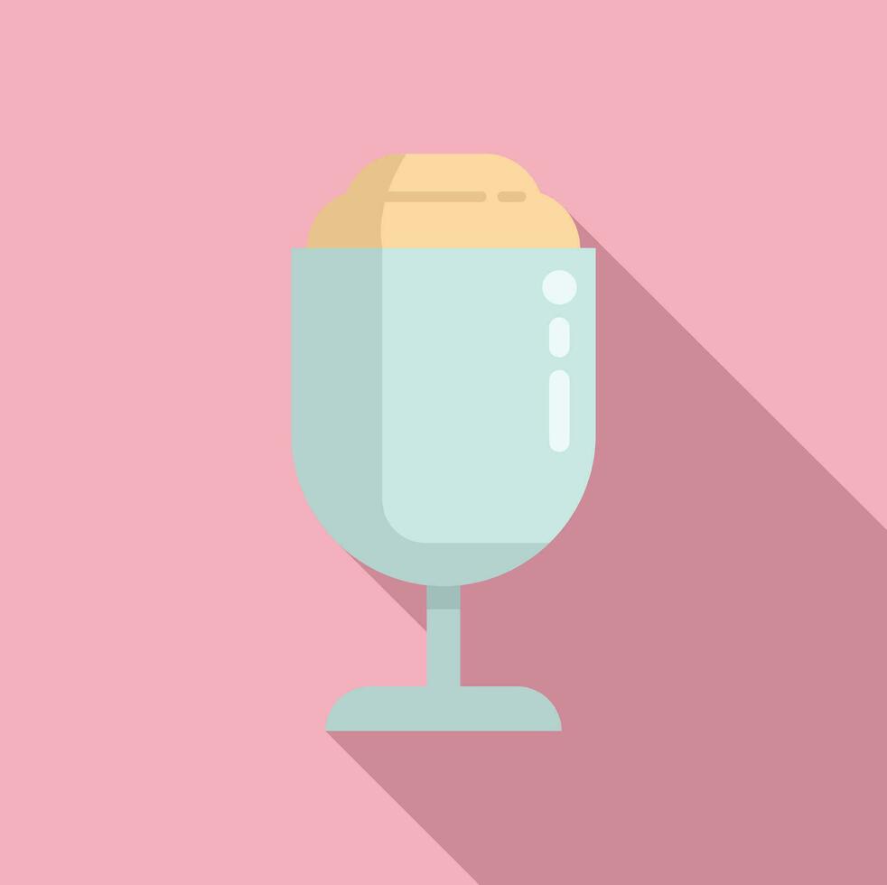 vaso comida plato icono plano vector. helado sacudir congelado vector