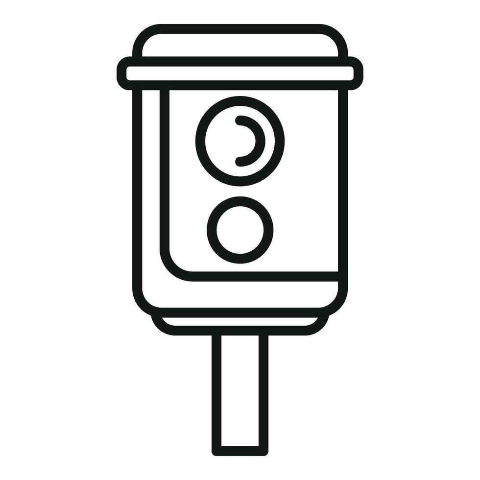 Limit speed control icon outline vector. Speed equipment vector