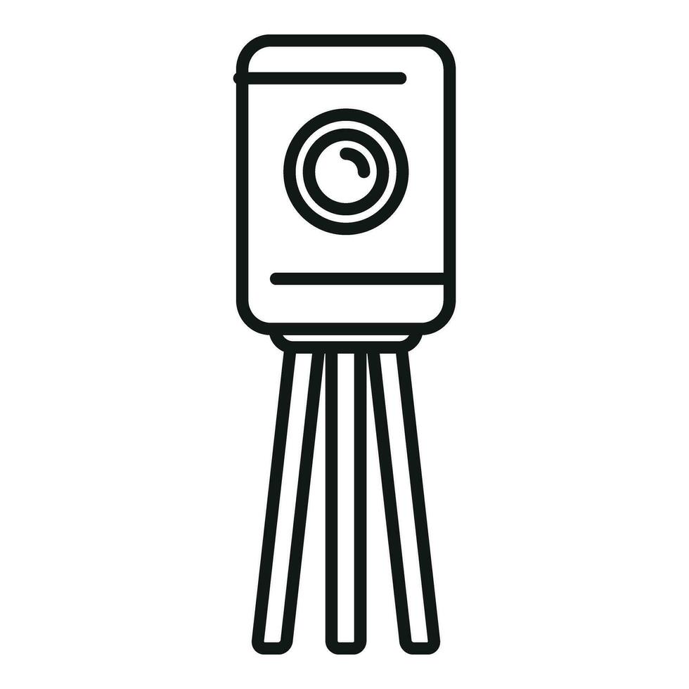 Stand limit control speed icon outline vector. Road traffic cam vector