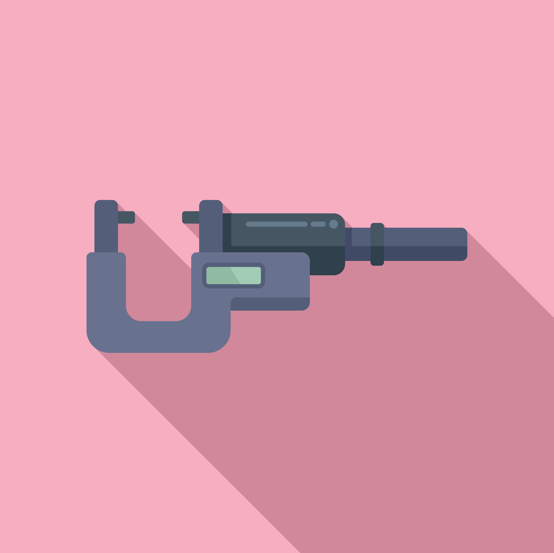 Digital micrometer caliper icon flat vector. Machining tool 35533227