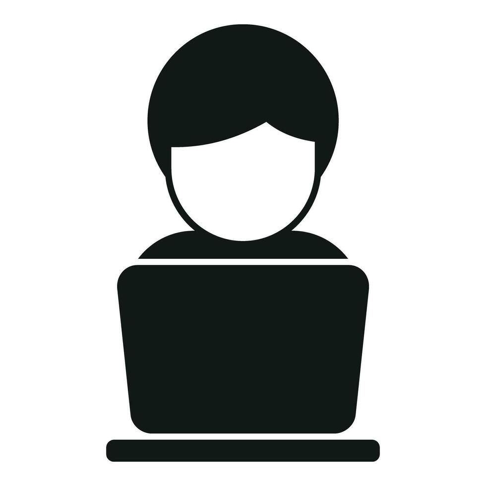 Person work laptop icon simple vector. Account balance vector