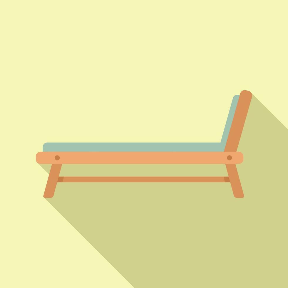 Soft wooden deck icon flat vector. Outdoor furniture vector