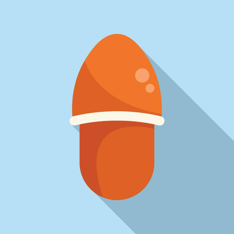 Kids slippers icon flat vector. Indoor cozy shoes vector
