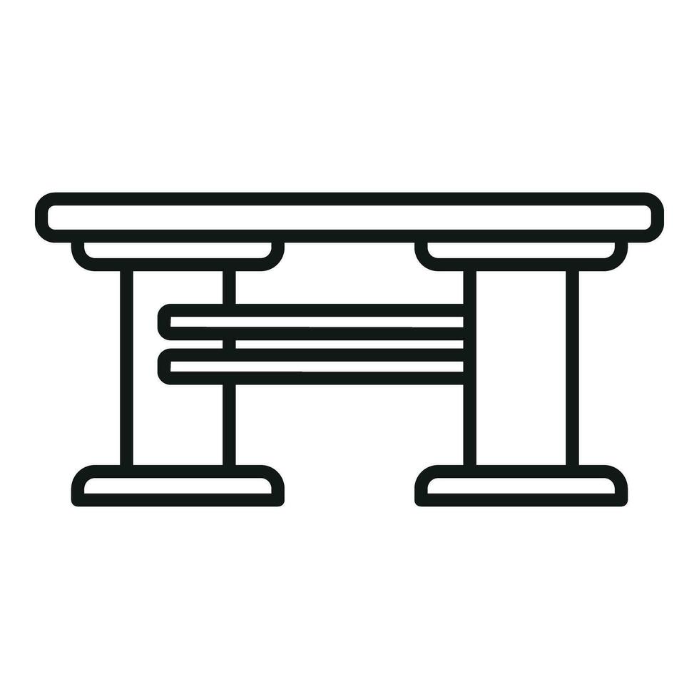 picnic madera mesa icono contorno vector. hogar mueble vector
