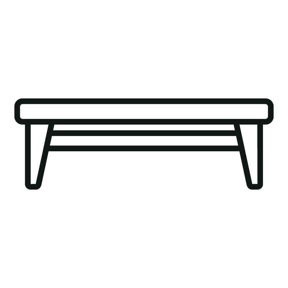 Long picnic bench icon outline vector. Plan space furniture vector