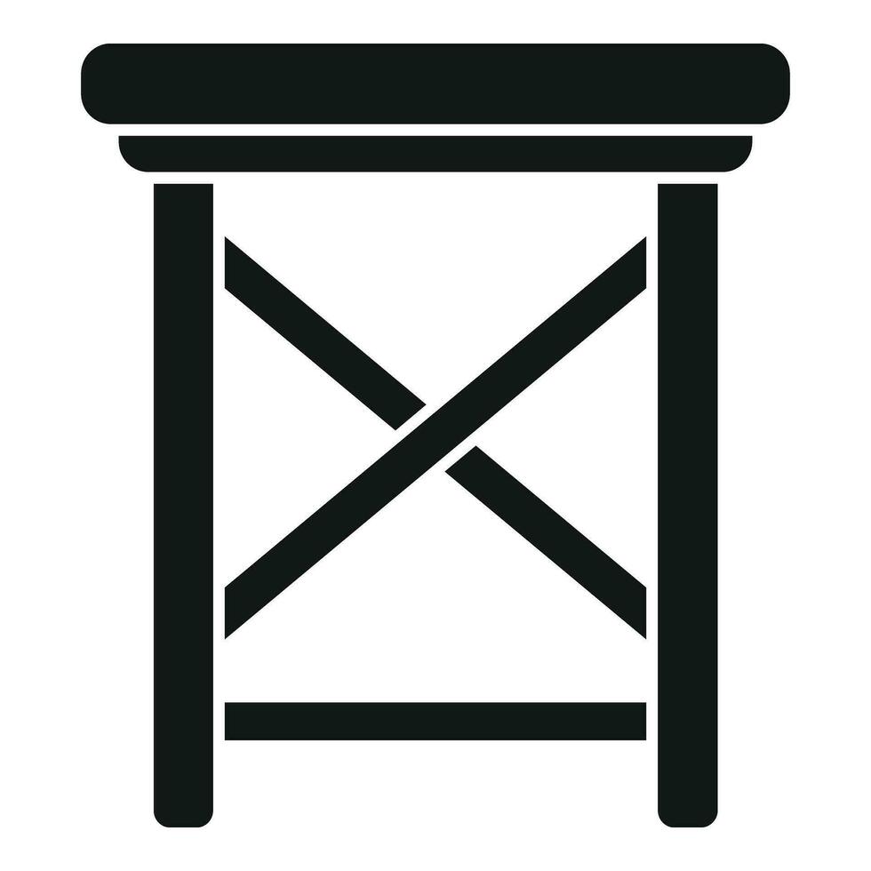 High wooden chair icon simple vector. Outdoor furniture vector