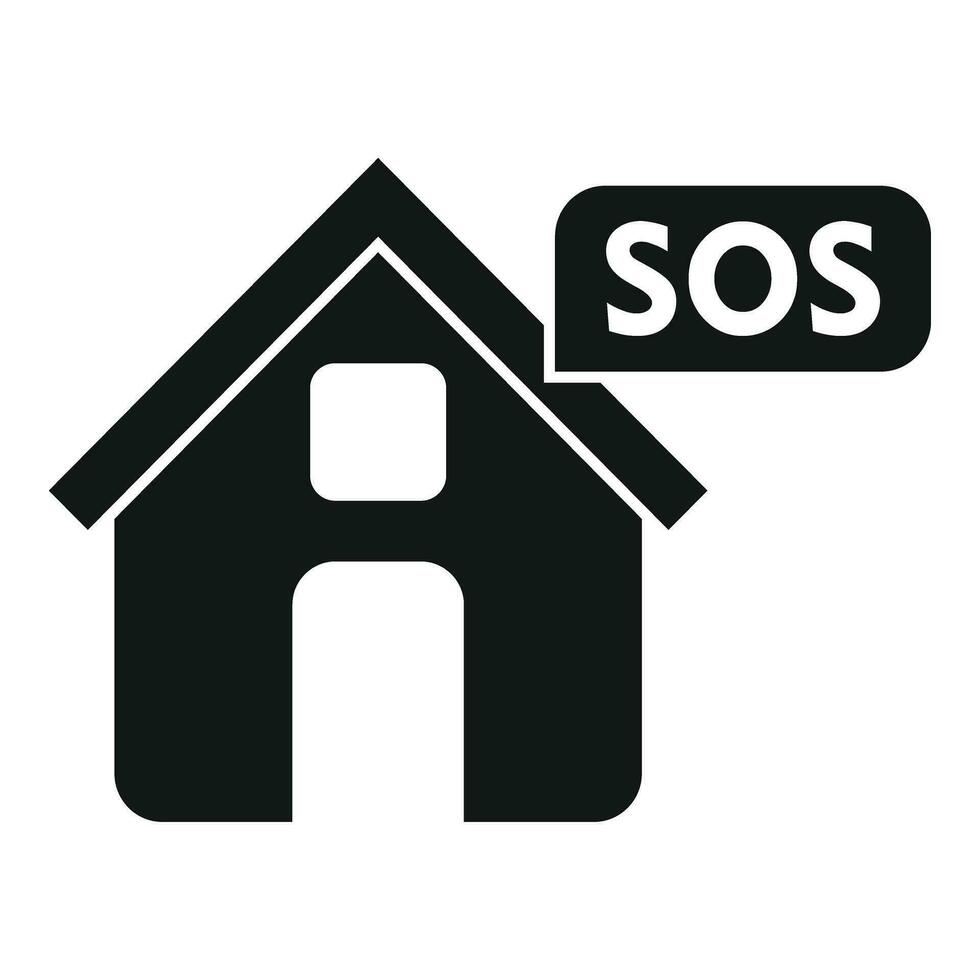 Sos house help icon simple vector. Call center vector