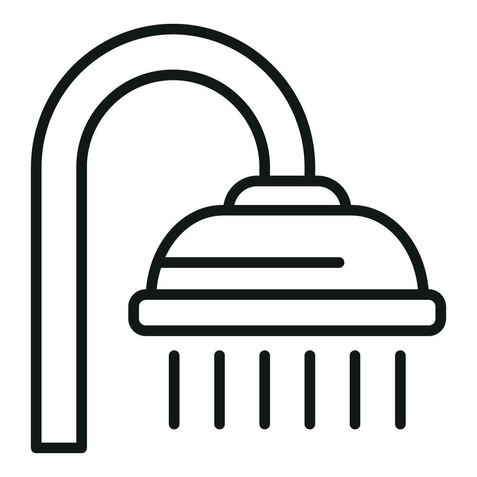 Wash clean bath icon outline vector. Restroom hose spa vector