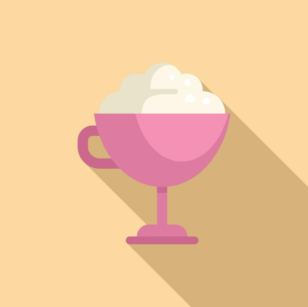 Pink crispy ice cream icon flat vector. Chocolate shake vector