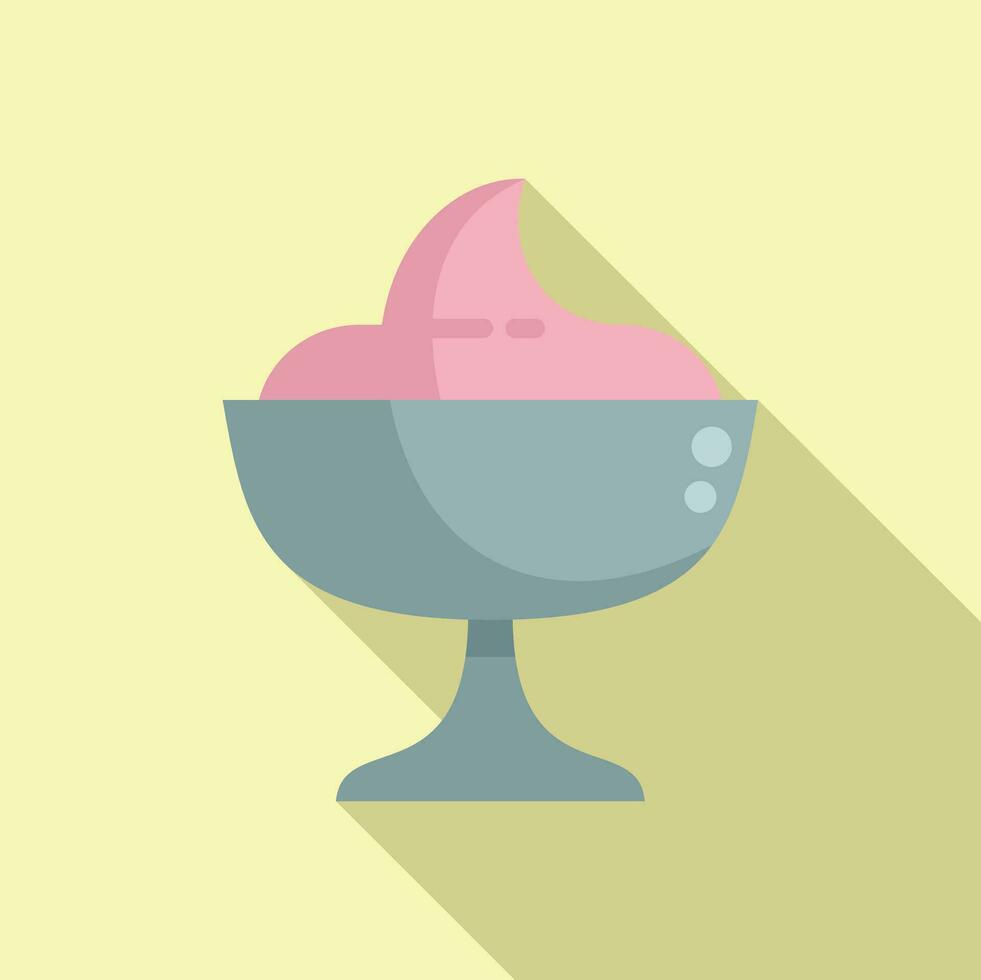Gelato dessert icon flat vector. Summer ice cream vector