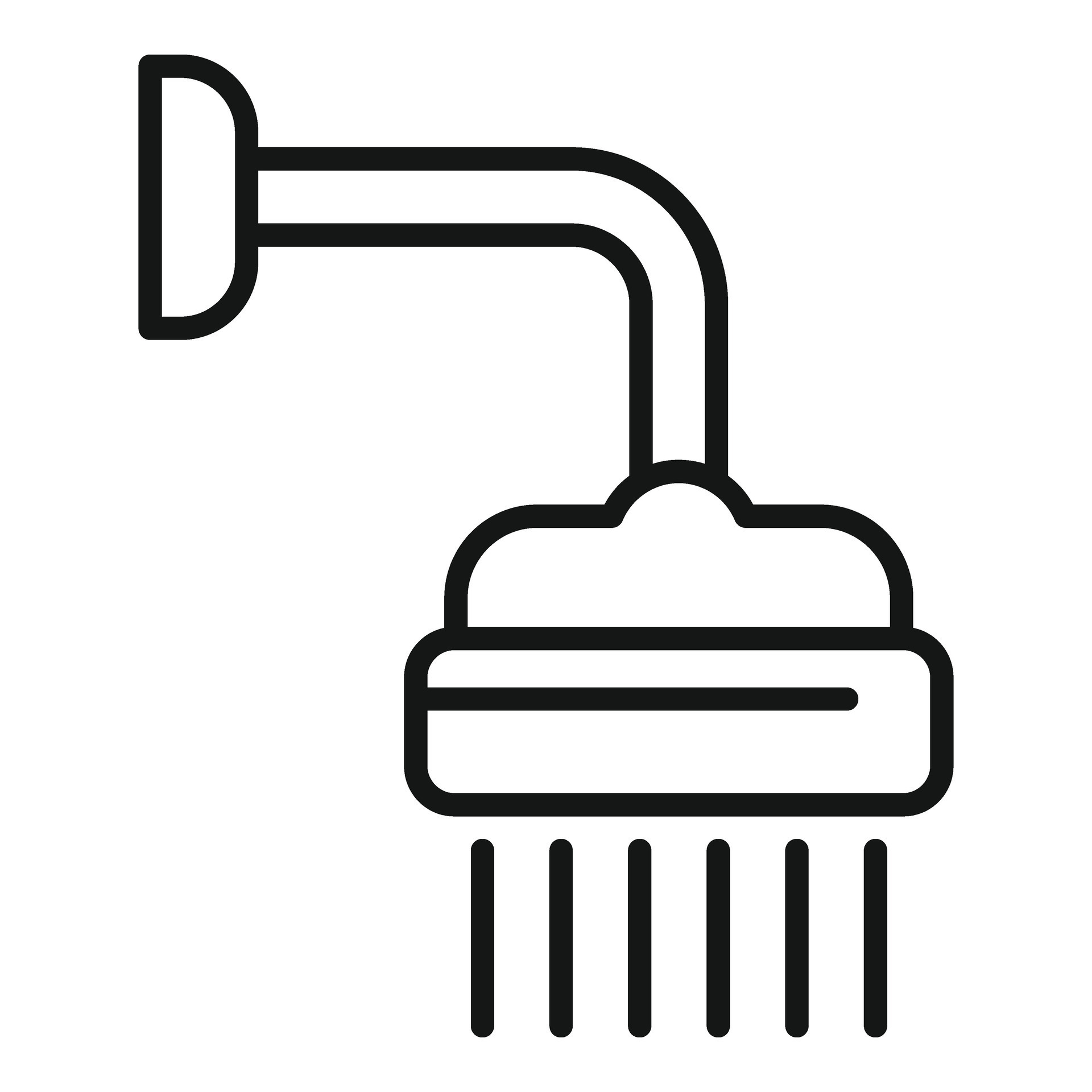 Water drops icon outline vector. Shower head 35533635 Vector Art at