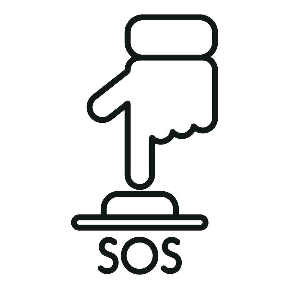 Sos help button icon outline vector. Engine safety siren vector