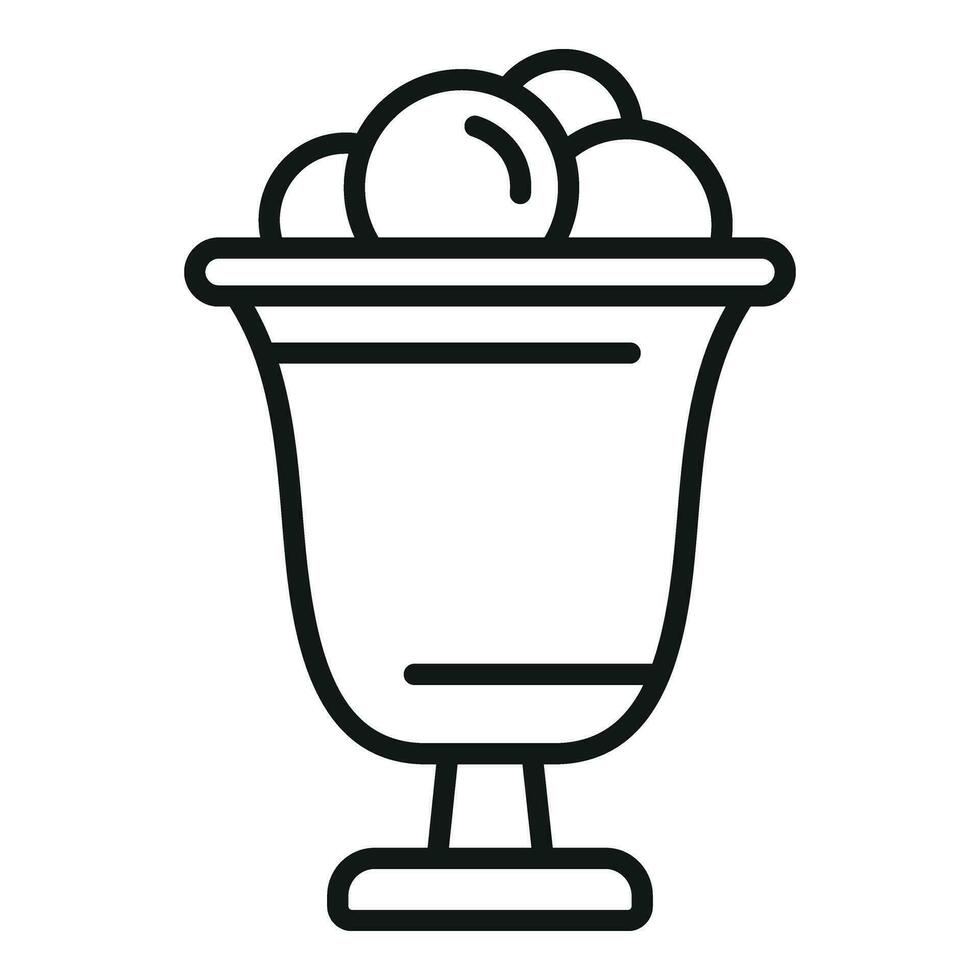 Chocolate ice cream icon outline vector. Food treat shake vector